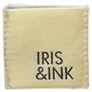 Iris & Ink Midikleid mit geknöpftem Gürtel aus marineblauer Baumwolle