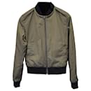 Theory Polish Ponte Reversible Bomber Jacket in Olive Green Polyester