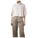 Cream cropped ribbed jumper - size S - Autre Marque