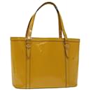 GUCCI Micro GG Canvas Hand Bag Patent leather Yellow 336776 auth 67196 - Gucci