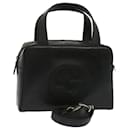 GUCCI Hand Bag Patent leather 2way Black Auth 67289 - Gucci