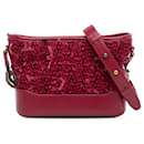 Petit sac à bandoulière Gabrielle Hobo en tweed rouge Chanel