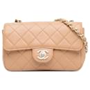 Rosa Chanel Mini Classic rechteckige Überschlagtasche