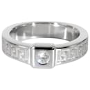 Versace Greek Key Design Diamond Ring in 18K white gold, 07 ctw