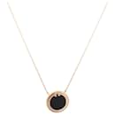 TIFFANY & CO. T Black Onyx & Diamond Circle Pendant in 18k Rose Gold 05 ctw - Tiffany & Co