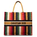 Dior Yellow Large Striped Book Tote