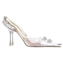 Mach & Mach Matilda 100 Crystal-Embellished Pumps in Silver Leather and Clear PVC