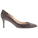 Gianvito Rossi Pointed Toe Pumps in Grey Suede