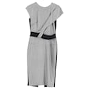 Roland Mouret Shift-Kleid aus grauer und schwarzer Baumwolle