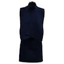 MSGM Turtleneck Mini Dress in Navy Blue Polyester - Msgm