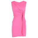 Diane Von Furstenberg Draped Front Tie Detail Dress in Pink Silk