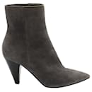 Gianvito Rossi Pointed Toe Ankle Boots in Grey Suede