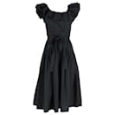 Ulla Johnson Ruffled Dress in Black Cotton