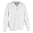 Balenciaga Top Zip Sweater in White Wool