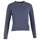 Max Mara Cable Knit Sweater in Blue Wool