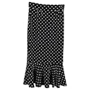 Dolce & Gabbana Polka Dot Pencil Skirt in Black Silk