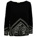 Ba&Sh Embroidered Long Sleeve Top in Black Polyester