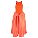 Marques' Almeida Jersey And Taffeta Scoop Tank Top Dress in Orange Organic Cotton - Marques Almeida