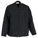 Balenciaga Front Zip Quilted Bomber Jacket in Black Polyester