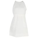 Vestido Midi Chloe Lace Inset Halter-Neck em Algodão Branco - Chloé