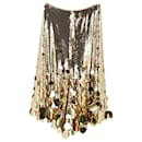 Paco Rabanne x H&M  Sequined Flared Skirt in Gold Polyester