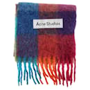 Lenço com franjas Acne Studios em lã multicolor