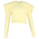 Isabel Marant Ivelyne Puff Sleeve Sweater in Yellow Mohair