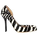 Gucci Zebra Pointed D'Orsay Pumps in Animal Print Pony Hair 