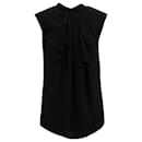 Saint Laurent Sleeveless Top With Front Detail in Black Silk