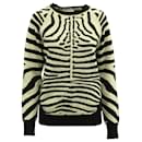 A.L.C. Rizzou Zebra Print Knit Sweater in Multicolor Rayon 
