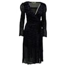 Diane von Furstenberg Ani Floral-Print Smocked Wrap Dress in Black Silk - Diane Von Furstenberg