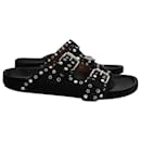 Isabel Marant Lennyo Stud-Embellished Sandals In Black Suede