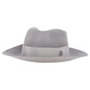 Maison Michel Fedora Hat in Grey Wool