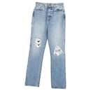 Khaite Ripped Denim Jeans in Blue Cotton