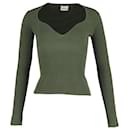 Khaite Kirah Ribbed-Knit Sweater in Green Viscose Polyester