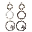 Chanel CC Diamantes Hoop Earrings in Rose Gold Metal