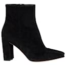 Gianvito Rossi Pointed-Toe Ankle Boots in Black Suede