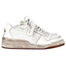 SAINT LAURENT SL24 Distressed Sneakers in White Leather - Saint Laurent