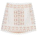 Zimmermann Moncur Studded Broderie Mini Skirt in White Cotton