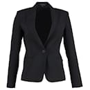Theory Single-Breasted Blazer in Black Cotton