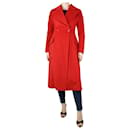 Abrigo de cachemir con botonadura forrada en rojo - talla UK 12 - Hermès