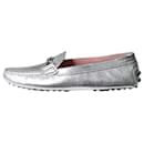 Silver flat loafers with branded hardware - size EU 37.5 - Tod's