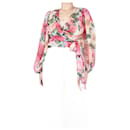 Pink floral wrap top - size UK 4 - Dolce & Gabbana