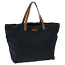 GUCCI GG Canvas Tote Bag Navy 282439 Auth yk10793 - Gucci