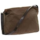 FENDI Zucchino Canvas Shoulder Bag Brown Auth 67343 - Fendi