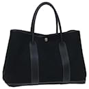 HERMES Garden Party PM Hand Bag Canvas Black Auth 67429 - Hermès