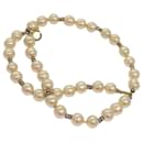 CHANEL Pulsera de perlas metal Blanco CC Auth bs12272 - Chanel