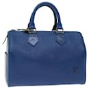 Louis Vuitton Epi Speedy 25 Bolsa de Mão Azul Toledo M43015 Autenticação de LV 67031