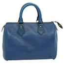 Louis Vuitton Epi Speedy 25 Bolsa de Mão Azul Toledo M43015 Autenticação de LV 67402