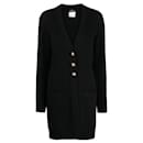 Manteau cardigan en cachemire noir avec boutons en bijoux CC. - Chanel